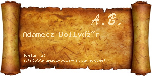 Adamecz Bolivár névjegykártya